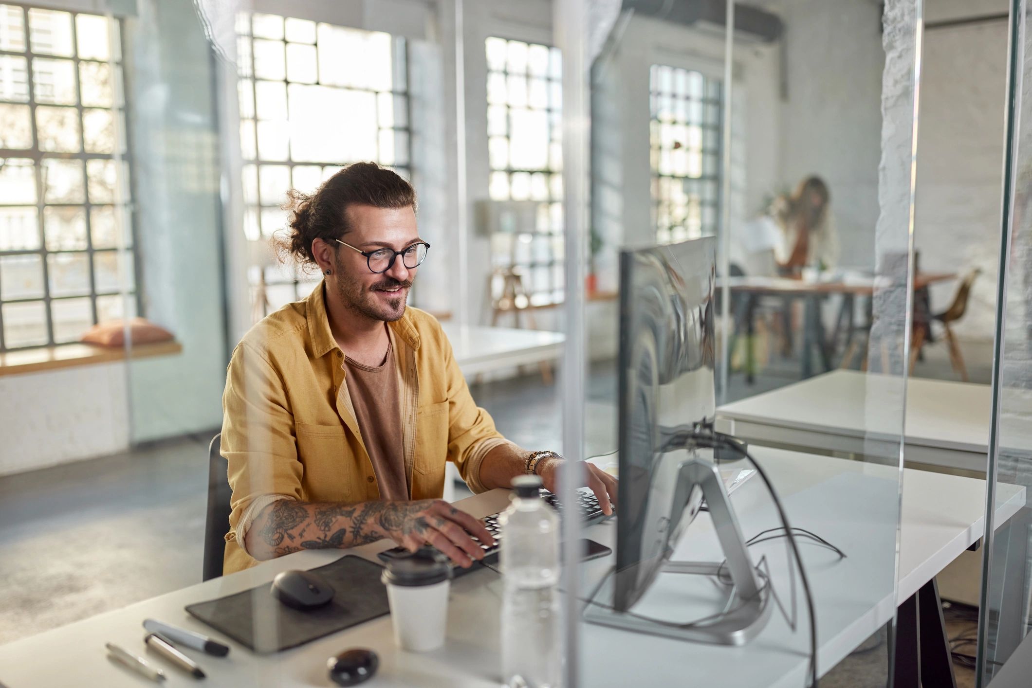 Designer working at a computer