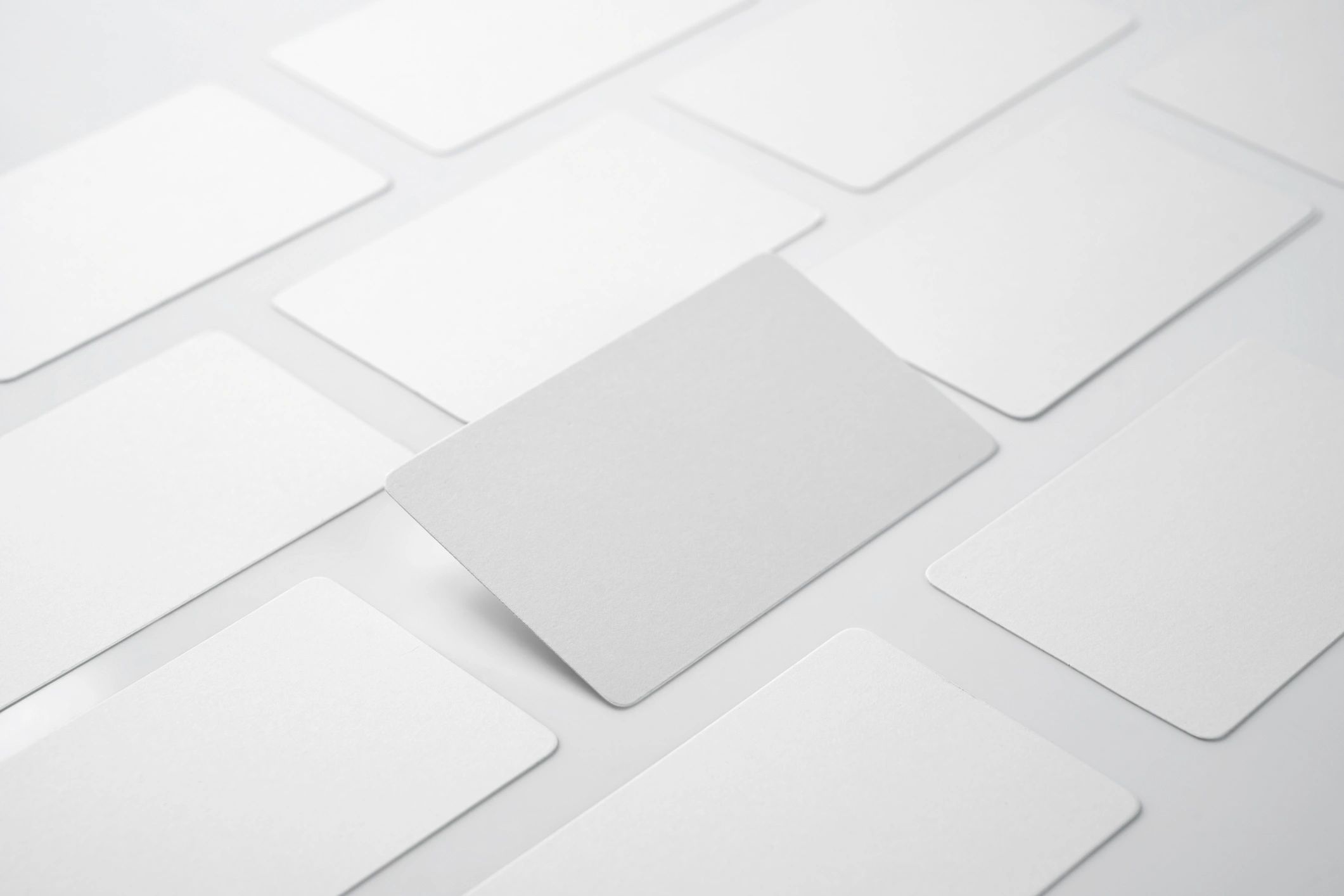 Business card mockup on a white background with space for design.