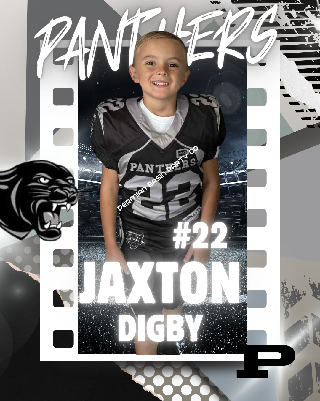 Sports trading card design example